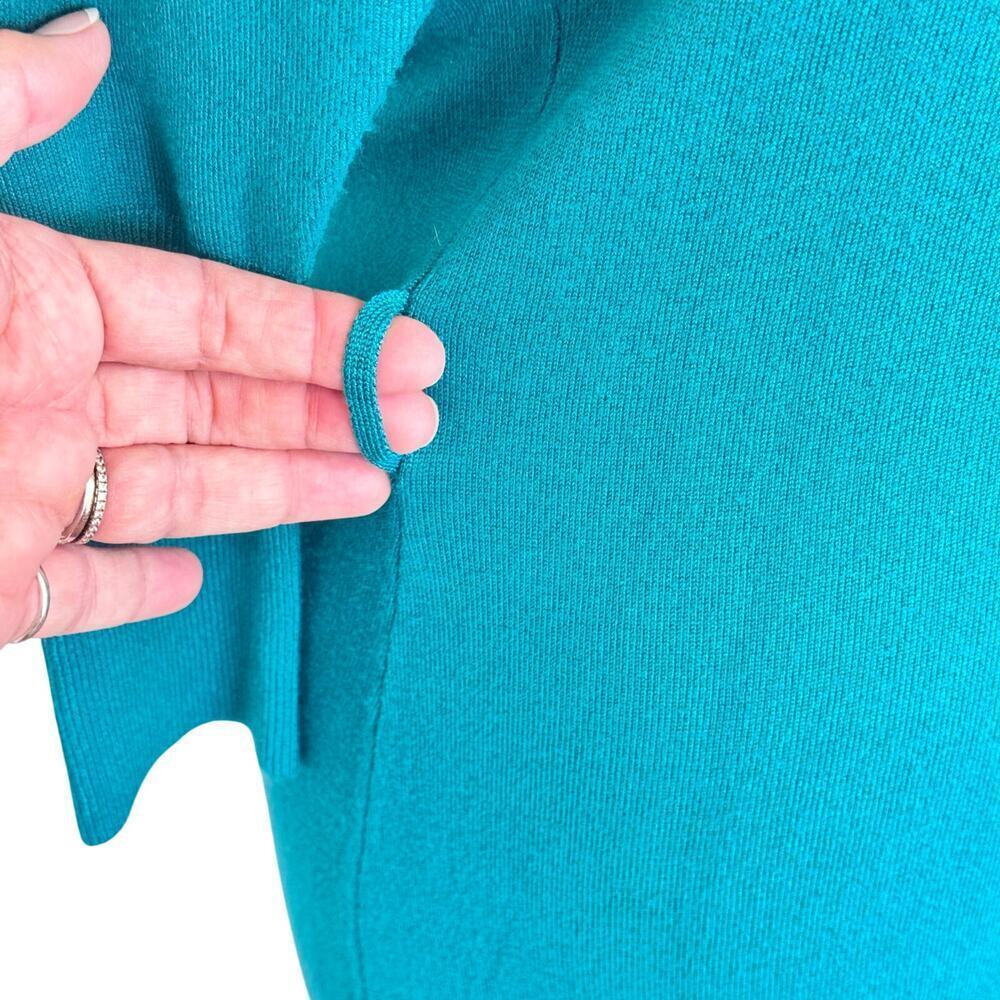 New VERTIGO PARIS Teal‎ Knit Sweater Midi Dress Long Sleeve Women's Sz M - Picture 6 of 14